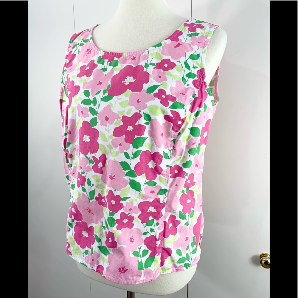 Liz Claiborne L shell sleeveless floral zipper